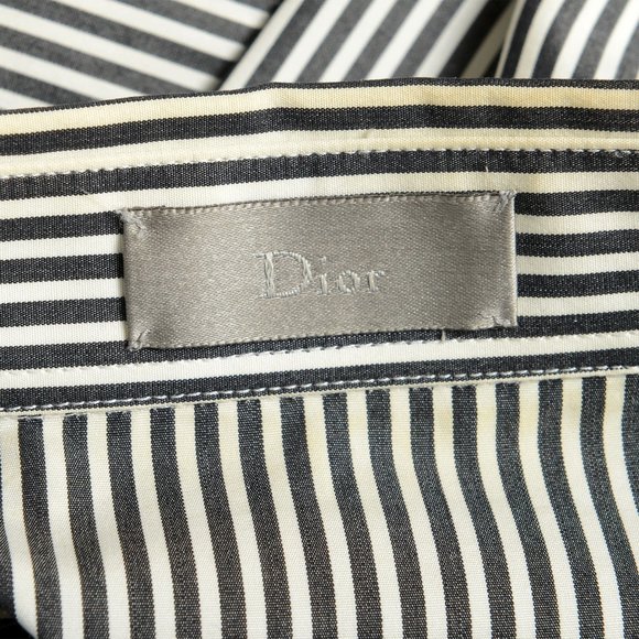 Dior Men's Striped Long Sleeve Dress Shirt US 17.5 IT 44 - Picture 16 of 16